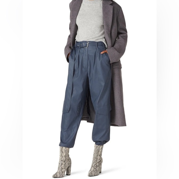 Tanya Taylor Pants - Tanya Taylor Megan High-Waisted Faux Leather Pants